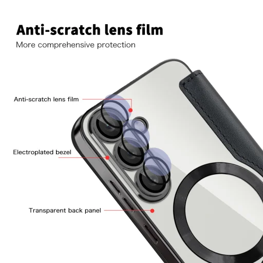  Techsuit - SmartMag Könyvtok - Samsung Galaxy S25 Plus - Fekete tok - 3