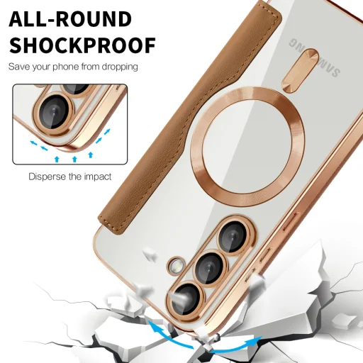  Techsuit - SmartMag Könyv Tok - Samsung Galaxy S25 - Barna tok - 4