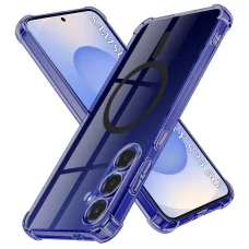  Techsuit - Ütésálló Átlátszó Szilikon MagSafe - Samsung Galaxy S25 - Fekete Füst tok