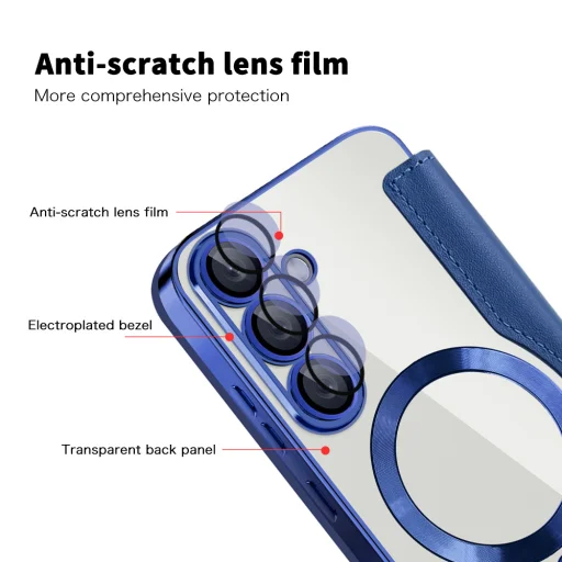  Techsuit - SmartMag Könyvtok - Samsung Galaxy S25 Plus - Kék tok - 3