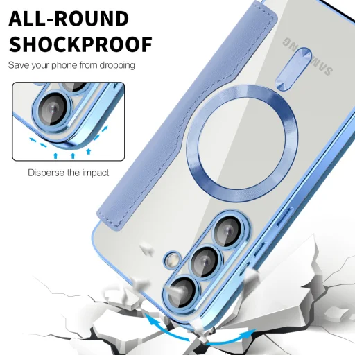  Techsuit - SmartMag Könyvtok - Samsung Galaxy S25 - Világoskék tok - 4