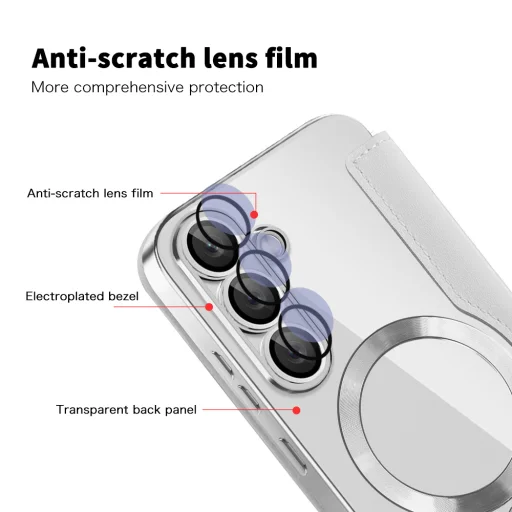  Techsuit - SmartMag Könyv Tok - Samsung Galaxy S25 - Szürke tok - 3