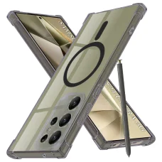  Techsuit - Ütésálló Átlátszó Szilikon MagSafe - Samsung Galaxy S24 Ultra - Füst Fekete tok