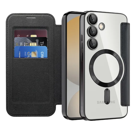  Techsuit - SmartMag könyvtok - Samsung Galaxy S24 FE - Fekete tok - 1