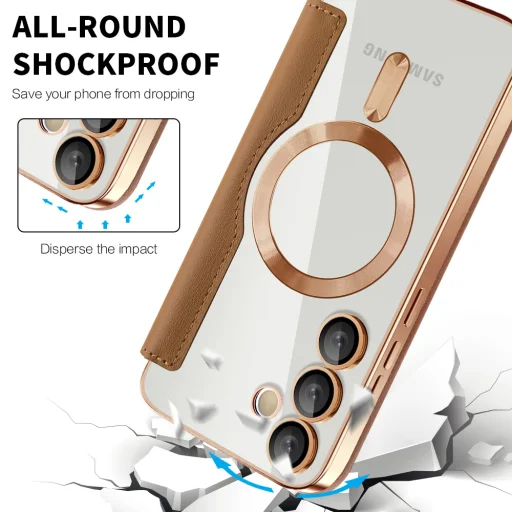  Techsuit - SmartMag Könyvtok - Samsung Galaxy S23 - Barna tok - 4