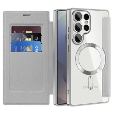  Samsung Galaxy S25 Ultra Szürke Techsuit SmartMag Könyv Tok