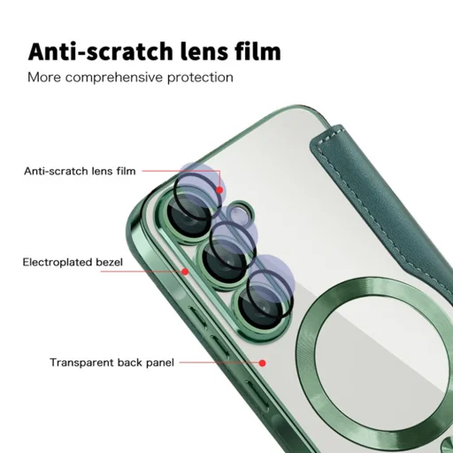  Techsuit - SmartMag könyvtok - Samsung Galaxy A36 5G - Zöld tok - 3