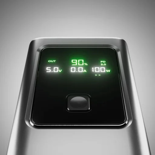 Powerbank SBS 10000mAh PD 35W LCD kijelzővel - szürke - 5