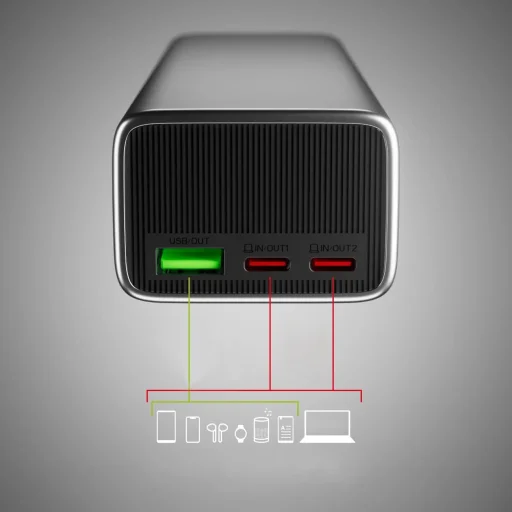 Powerbank SBS 10000mAh PD 35W LCD kijelzővel - szürke - 4