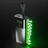 SBS 10000mAh PD 20W Powerbank, LCD kijelzős beépített USB-C kábellel - Szürke thumbnail