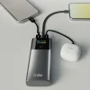 SBS 10000mAh PD 20W Powerbank, LCD kijelzős beépített USB-C kábellel - Szürke thumbnail