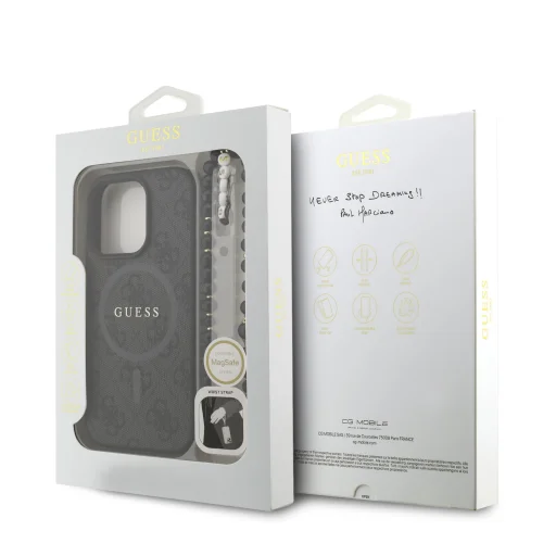  iPhone 16 Pro fekete Guess PU bőr 4G színes gyűrűs szíj MagSafe tok - 7