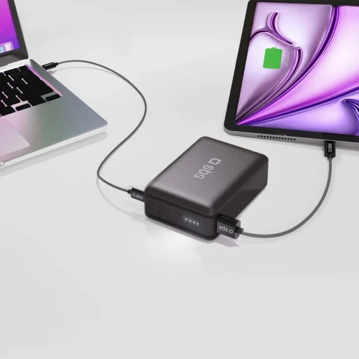 Powerbank SBS 20000mAh 65W PD AFC USB-C USB-A laptophoz, tablethez, okostelefonhoz - fekete - 11