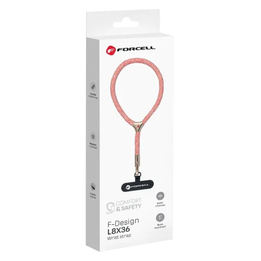 FORCELL F-DESIGN L8X36 csukló telefon pánt állítható hosszúsággal (max 18cm a hurokban) rózsaszín fehér - 4