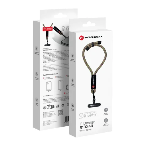 FORCELL F-DESIGN R10X40 csuklópánt állítható hosszúsággal (max 20 cm a hurokban) zöld rózsaszín lila - 1