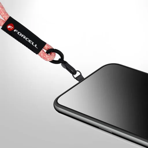 FORCELL F-DESIGN R10X40 csuklópánt mobiltelefonhoz, állítható hosszúsággal (max 20 cm a hurkon) rózsaszín-fehér - 3