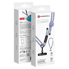 FORCELL F-DESIGN S10X165 keresztpántos telefontartó állítható hosszal (max 82,5 cm a hurokban) szürke-lila