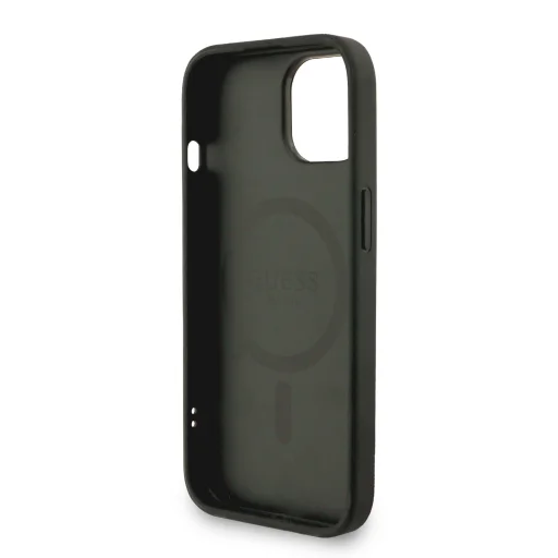  iPhone 14 Fekete Guess PU bőr 4G színes gyűrűs pánttal ellátott MagSafe tok - 5