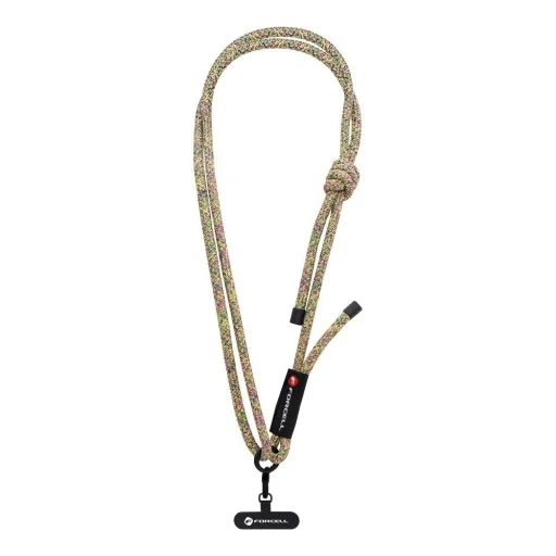 FORCELL F-DESIGN S10X165 állítható hosszúságú (max 82,5cm a hurokban) nyakba akasztható telefontartó pánt zöld rózsaszín lila - 2