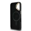  iPhone 16 Fekete Guess PU 4G Strass háromszög logós állvány kamera keret MagSafe tok - 6