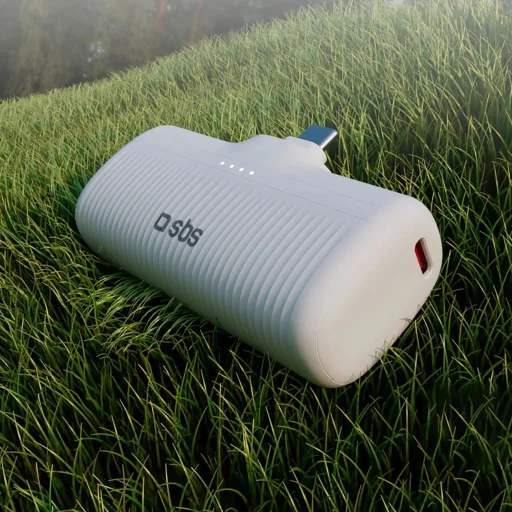 SBS EcoPower 5000 mAh 10W Powerbank beépített USB-C porttal - Fehér - 8