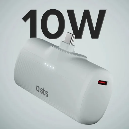 SBS EcoPower 5000 mAh 10W Powerbank beépített USB-C porttal - Szürke - 2