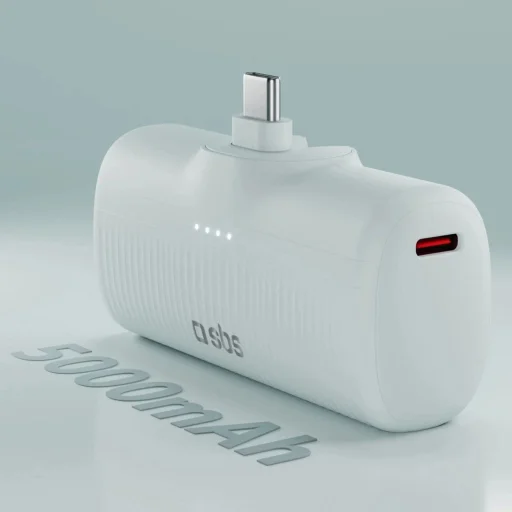 SBS EcoPower 5000 mAh 10W Powerbank beépített USB-C porttal - Szürke - 3