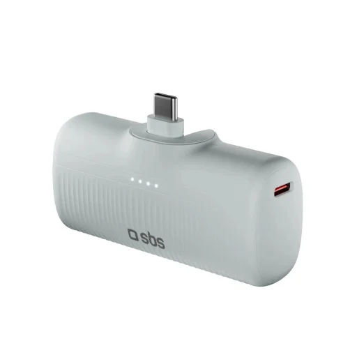 SBS EcoPower 5000 mAh 10W Powerbank beépített USB-C porttal - Szürke - 1