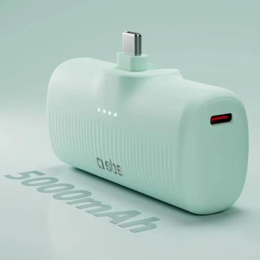 SBS EcoPower 5000 mAh 10W Powerbank beépített USB-C porttal - Zöld - 3