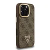  iPhone 16 Pro Max Barna Guess PU 4G Strass Triangle Logo Állványos Kamera Keretes MagSafe tok - 4