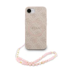  iPhone 16e Pink Guess PU Bőr 4G Színes Gyűrűs Pánt MagSafe tok