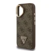  iPhone 16 Barna Guess PU 4G Strass Triangle Logo Stand Camera Frame MagSafe tok thumbnail