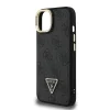  iPhone 14 Fekete Guess PU 4G Strass Triangle Logo Stand Camera Frame MagSafe tok - 5