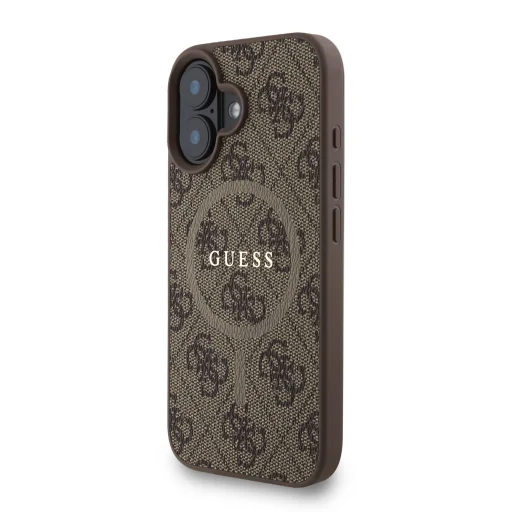  iPhone 16 Barna Guess PU bőrből készült 4G színes gyűrűs pántos MagSafe tok - 2