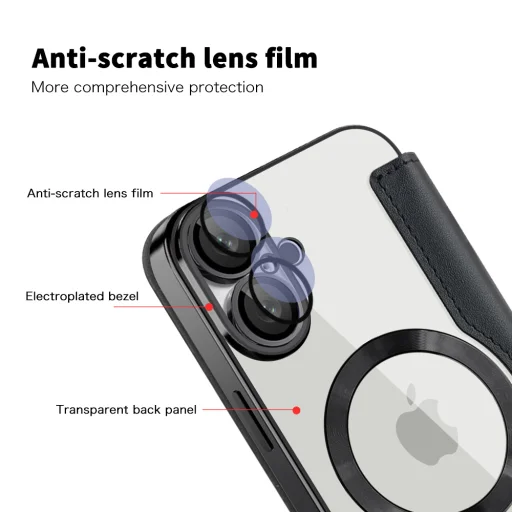  Techsuit - SmartMag Könyvtok - iPhone 16 Plus - Fekete tok - 3