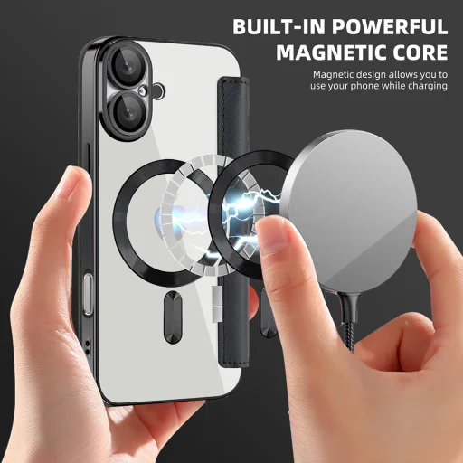  Techsuit - SmartMag Könyvtok - iPhone 16 Plus - Fekete tok - 6