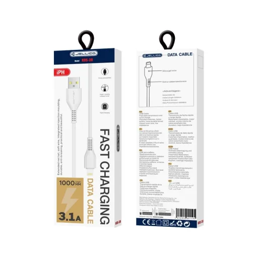 JELLICO kábel KDS-30 Lightning 3.1A 1M Fehér - 1