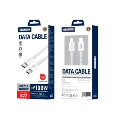 JELLICO kábel B22 USB-C - USB-C PD 100W 1M fehér