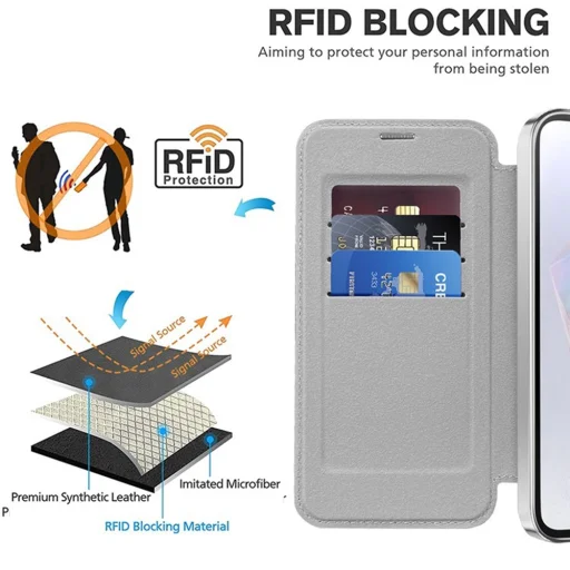  Techsuit - SmartMag Könyvtok - Samsung Galaxy A35 5G - Szürke tok - 5