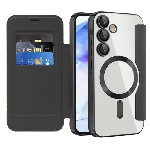  Techsuit - SmartMag Könyv Tok - Samsung Galaxy A55 5G - Fekete tok - 2