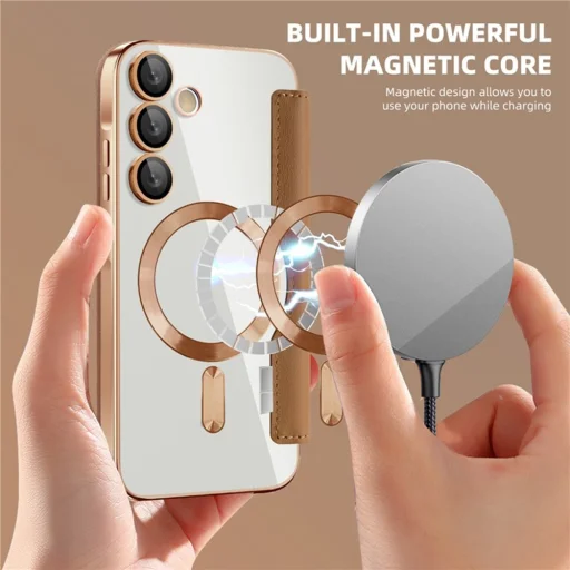  Techsuit - SmartMag könyvtok - Samsung Galaxy A55 5G - Barna tok - 4