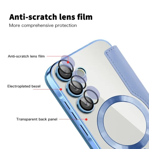  Techsuit - SmartMag Könyv Tok - Samsung Galaxy A55 5G - Világoskék tok - 3