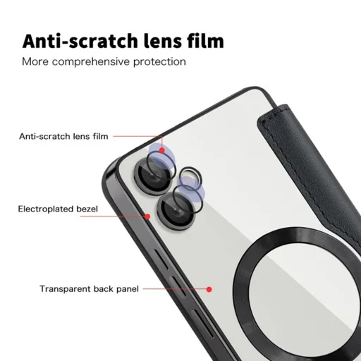  Techsuit - SmartMag Könyv Tok - Samsung Galaxy A05 - Fekete tok - 3