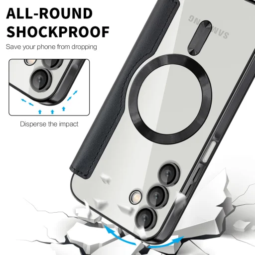  Techsuit - SmartMag Könyves Tok - Samsung Galaxy A15 4G / A15 5G - Fekete tok - 4