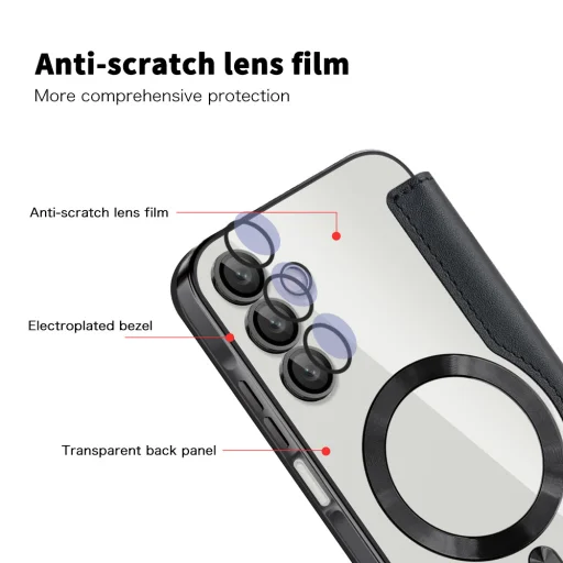  Techsuit - SmartMag Könyves Tok - Samsung Galaxy A15 4G / A15 5G - Fekete tok - 3