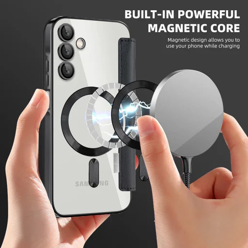  Techsuit - SmartMag Könyves Tok - Samsung Galaxy A15 4G / A15 5G - Fekete tok - 6