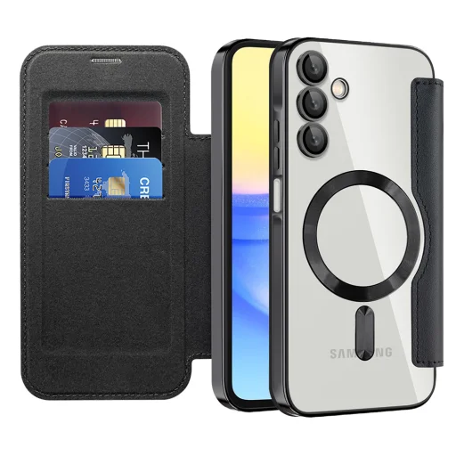  Techsuit - SmartMag Könyves Tok - Samsung Galaxy A15 4G / A15 5G - Fekete tok - 1