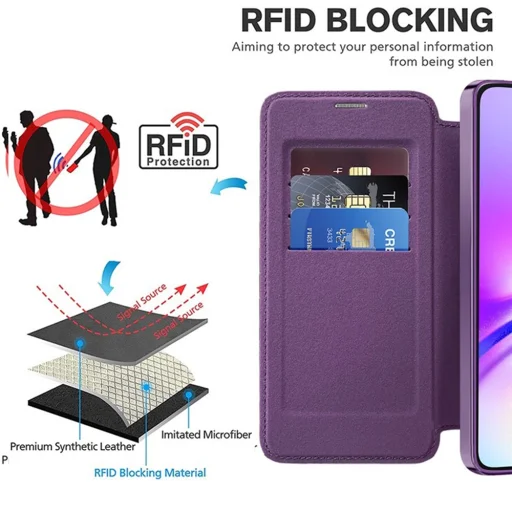  Techsuit - SmartMag könyvtok - Samsung Galaxy A05 - Lila tok - 5