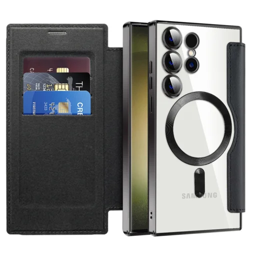  Techsuit - SmartMag Könyv Tok - Samsung Galaxy S23 Ultra - Fekete tok - 1