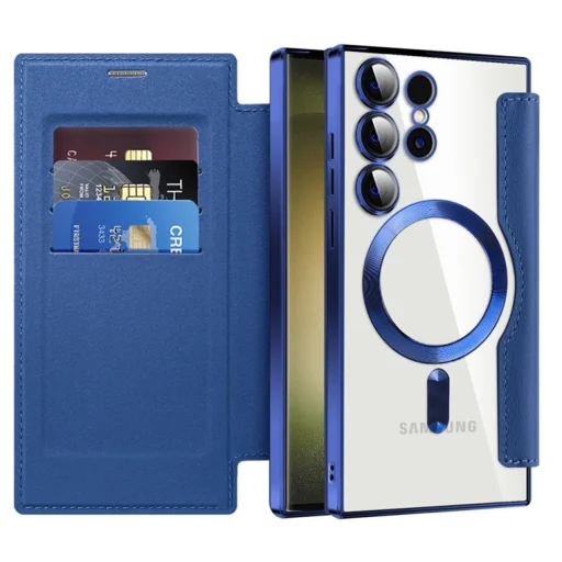  Techsuit - SmartMag könyvtok - Samsung Galaxy S23 Ultra - Kék tok - 1